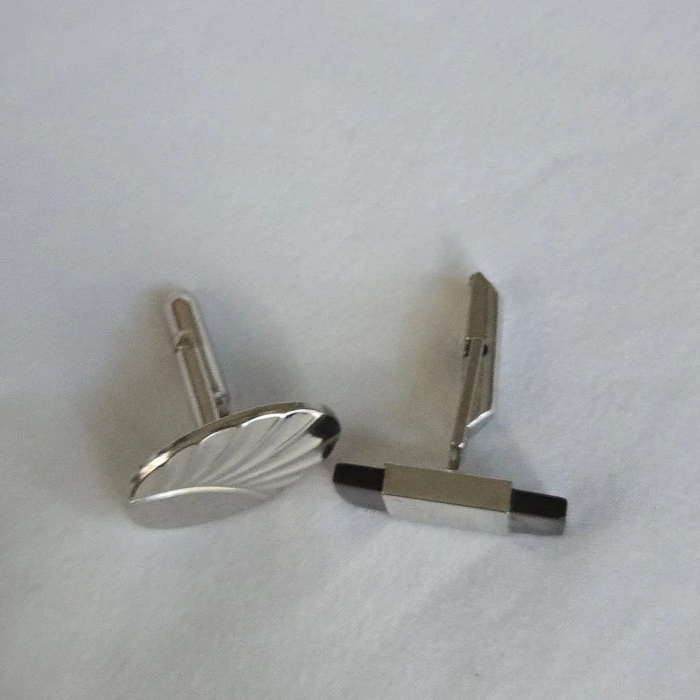 VTG Cufflinks Mismatched Eclectic Unique Formal Men's Silver Black Set Unbranded